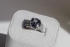 Fancy Deep Blue diamond ring, once owned by child star Shirley Temple, is displayed at Sotheby's in New York, March 18, 2016.